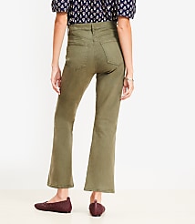 Patch Pocket High Rise Kick Crop Jeans in Evening Olive carousel Product Image 3