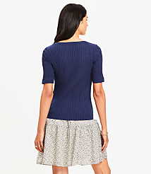 Ribbed Scoop Neck Tee carousel Product Image 3