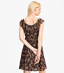 Shimmer Floral Ruffle Mini Dress carousel Product Image 2