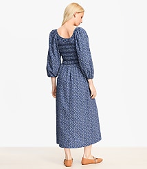 Petite Garden Clip Smocked Midi Dress carousel Product Image 2
