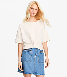 Knotted Short Sleeve Sweatshirt carousel Product Image 1