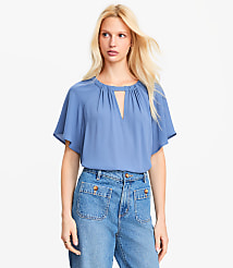 Cutout Mixed Media Blouse carousel Product Image 1