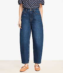 Curvy High Rise Barrel Jeans in Authentic Dark Wash carousel Product Image 1