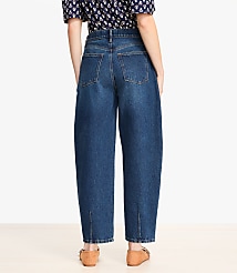 Curvy High Rise Barrel Jeans in Authentic Dark Wash carousel Product Image 2