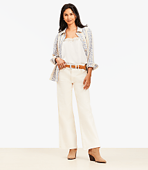 Mid Rise Wide Leg Jeans in Ivory carousel Product Image 1