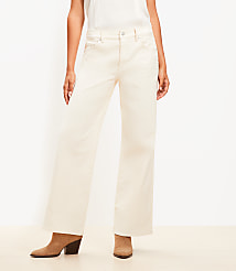 Mid Rise Wide Leg Jeans in Ivory carousel Product Image 4