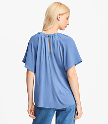 Petite Cutout Mixed Media Blouse carousel Product Image 3