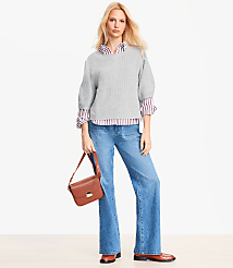 Petite Heathered Relaxed Sweater Tee carousel Product Image 1