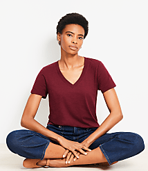 Petite Everyday V-Neck Tee carousel Product Image 1