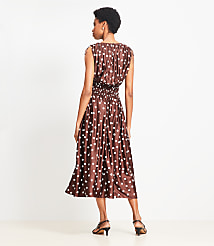 Petite Dotted Satin Shoulder Tie Maxi Dress carousel Product Image 3