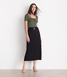 Petite LOFT Versa Seasonless Maxi Pocket Skirt carousel Product Image 1