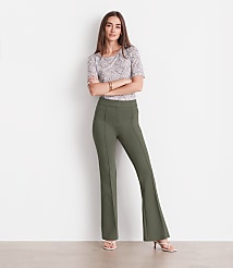 Petite LOFT Versa Ponte Deluxe Flare Pants carousel Product Image 1