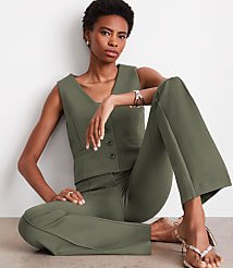 Petite LOFT Versa Ponte Pocket Vest carousel Product Image 2