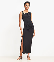 Asymmetrical Ruched Midi Dress carousel Product Image 1