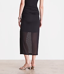 LOFT Versa Mesh Ruched Midi Skirt carousel Product Image 3