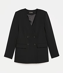 LOFT Versa Crepe Drape Collarless Blazer carousel Product Image 2