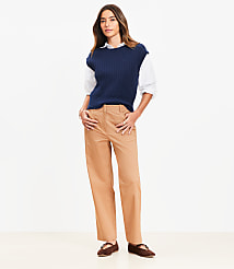 Darted Straight Pants in Stretch Cotton carousel Product Image 1
