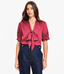Dotted Bow Blouse carousel Product Image 2