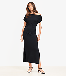 Asymmetrical Ruched Midi Dress carousel Product Image 1