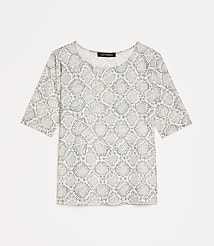 LOFT Versa Snake Print Mesh Elbow Sleeve Tee carousel Product Image 5