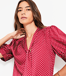 Dotted Bow Blouse carousel Product Image 1