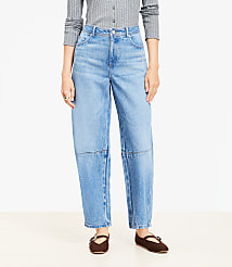 Seamed High Rise Barrel Jeans in Vintage Distressed Wash carousel Product Image 2