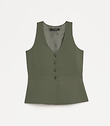 Petite LOFT Versa Crepe Drape Halter Vest carousel Product Image 2