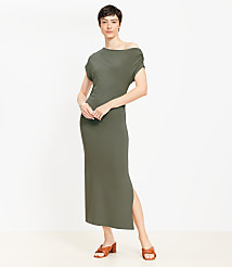 Asymmetrical Ruched Midi Dress carousel Product Image 1