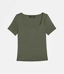 LOFT Versa 360 Knit Square Neck Tee carousel Product Image 2