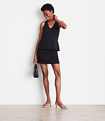 Petite LOFT Versa Crepe Drape Halter Vest carousel Product Image 1