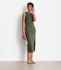 Petite LOFT Versa Ponte Column Midi Skirt carousel Product Image 1