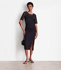 Petite LOFT Versa Ponte Column Midi Skirt carousel Product Image 1