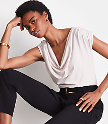 Petite LOFT Versa Cowl Neck Top carousel Product Image 2