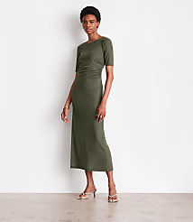 LOFT Versa Mesh Midi Dress carousel Product Image 1