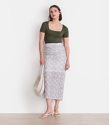 LOFT Versa 360 Knit Square Neck Tee carousel Product Image 1