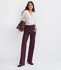 Petite High Rise Relaxed Flare Pants carousel Product Image 1
