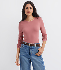 Petite Long Sleeve Crew Neck Tee carousel Product Image 1