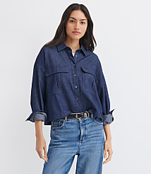 Chambray Wide Sleeve Modern Utility Shirt carousel Product Image 1