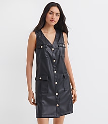 Faux Leather Mini Pocket Dress carousel Product Image 1