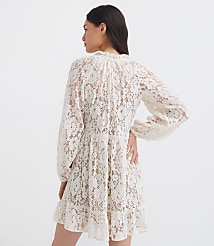 Petite Floral Lace Flounce Mini Dress carousel Product Image 4