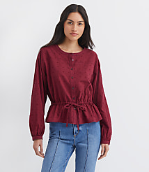 Clip Tie Peplum Shirt carousel Product Image 2