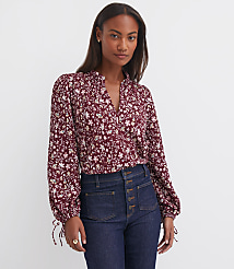 Floral Ruffle Tie Cuff Top carousel Product Image 2