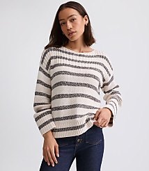 Petite Striped Ribtrim Boatneck Sweater carousel Product Image 2