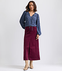 Tall Brushed Corduroy Midi Skirt carousel Product Image 1