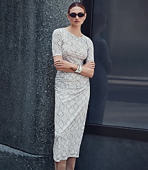 LOFT Versa Snake Print Mesh Elbow Sleeve Tee carousel Product Image 6