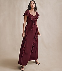 Chiffon Ruffle Maxi Dress carousel Product Image 4