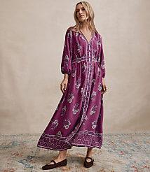 Petite Floral Puff Sleeve Button Midi Dress carousel Product Image 4