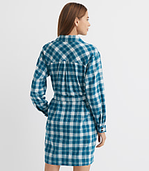 Plaid Belted Mini Pocket Shirtdress carousel Product Image 2