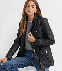 Faux Leather Belted Jacket carousel Product Image 2