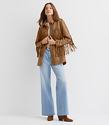 Fringe Faux Suede Shirt Jacket carousel Product Image 5